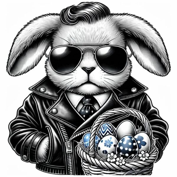 Bügelbild Ostern Mafia Osterhase