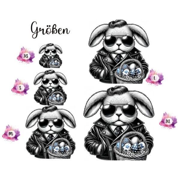 Bügelbild Ostern Mafia Osterhase Größen
