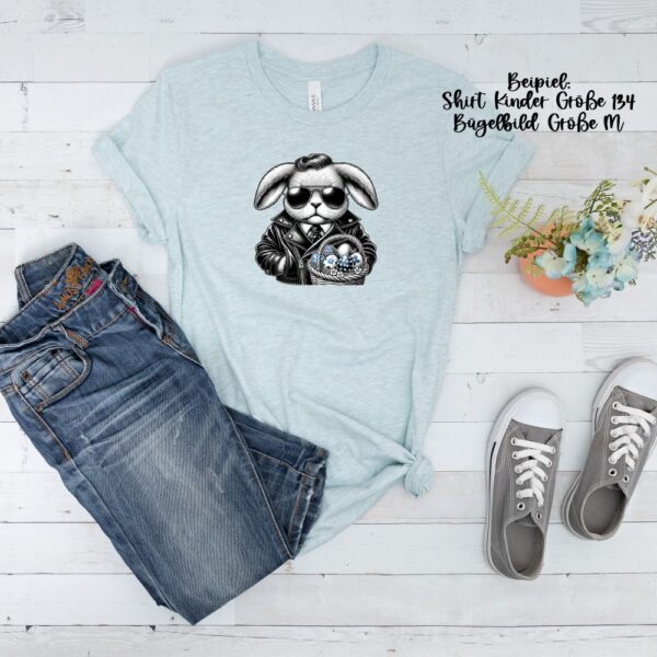 Bügelbild Ostern Mafia Osterhase Größe M Kindershirt