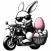 Bügelbild Ostern Mafia Osterhase Motorrad