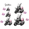 Bügelbild Ostern Mafia Osterhase Motorrad Größen