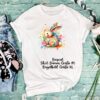 Bügelbild Ostern Holz Hase bunt Splash Größe XL Damenshirt