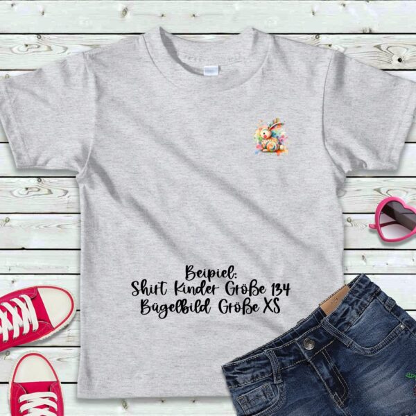 Bügelbild Ostern Holz Hase bunt Splash Größe XS Kindershirt