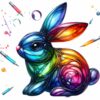 Bügelbild Ostern Hase bunt Stifte