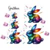 Bügelbild Ostern Hase bunt Stifte Größen