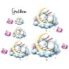 Bügelbild Ostern Hase Mond Wolken schlafend Größen