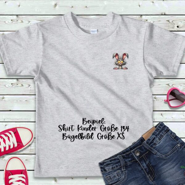 Bügelbild Ostern Hase crazy Größe XS Kindershirt