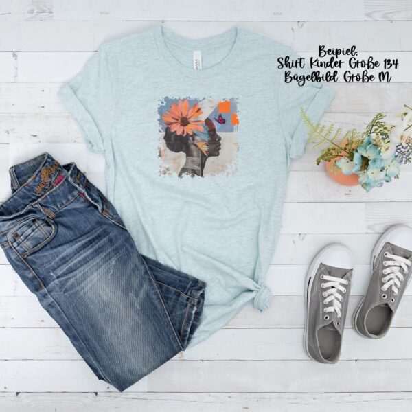 Bügelbild Woman Black Blume Größe M Kindershirt