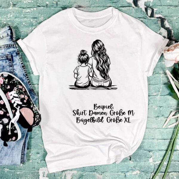 Bügelbild Woman Mother and Daughter Größe XL Damenshirt