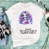 Bügelbild Meerjungfrau Blumen grün lila Größe XL Damenshirt