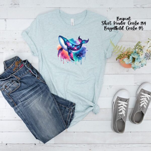 Bügelbild Ocean Wal mit Sternen Größe M Kindershirt