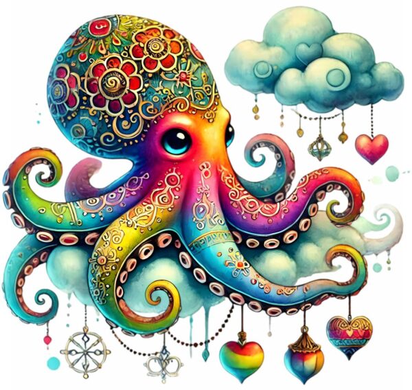 Bügelbild Ocean bunter Octopus