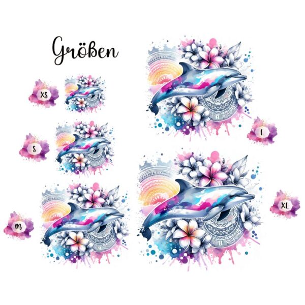 Bügelbild Ocean Delfin Mandala Größen