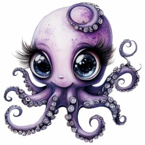 buegelbild-ocean-lila-tintenfisch