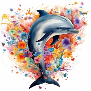 buegelbild-ocean-delfin-im-blumenherz